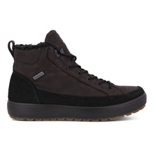 Load image into Gallery viewer, Black And Mocha Brown Ecco Men&#39;s Soft 7 Tred M High-Cut Winter Boot GoreTex Waterproof Nubuck And Leather Side View
