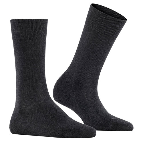 Anthracite Dark Grey Falke Women's Sensitive London Sock Calf Length Cotton