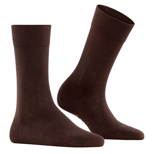 Dark Brown Falke Women's Sensitive London 47686 Cotton Calf Length Socks