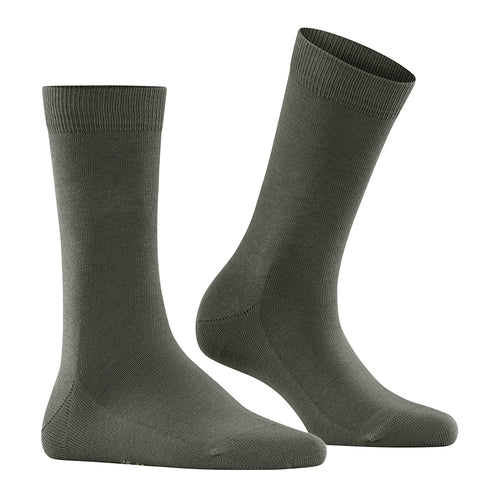 Military Greenish Grey Falke Women's Cotton Calf Family Sock