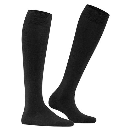 Black Falke Women's Family Knee High 47645 Black Cotton Socks