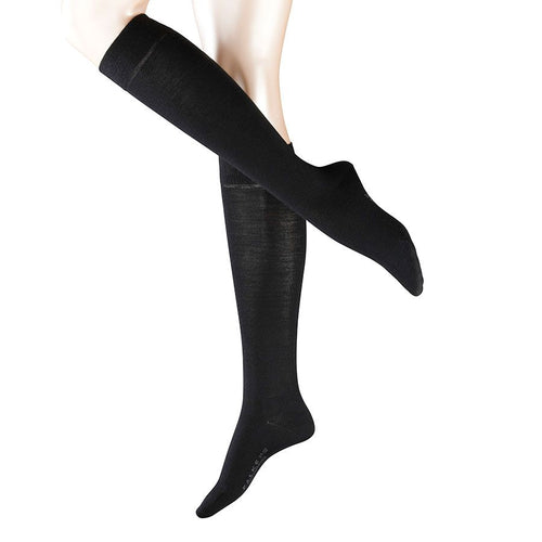 Black Falke Women's Softmerino Knee Hi Wool Socks