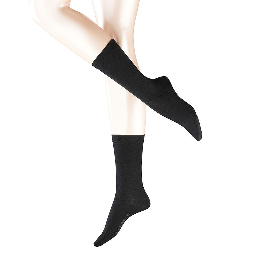 Black Falke Women's Softmerino Wool Calf Length Socks