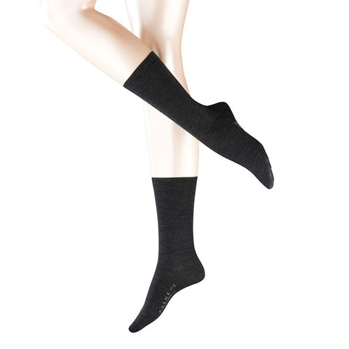 Dark Grey Falke Women's Softmerino Calf Length Socks