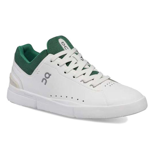 White With Green ON Women's The Roger Advantage Synthetic Leather Tennis Sneaker Profile View