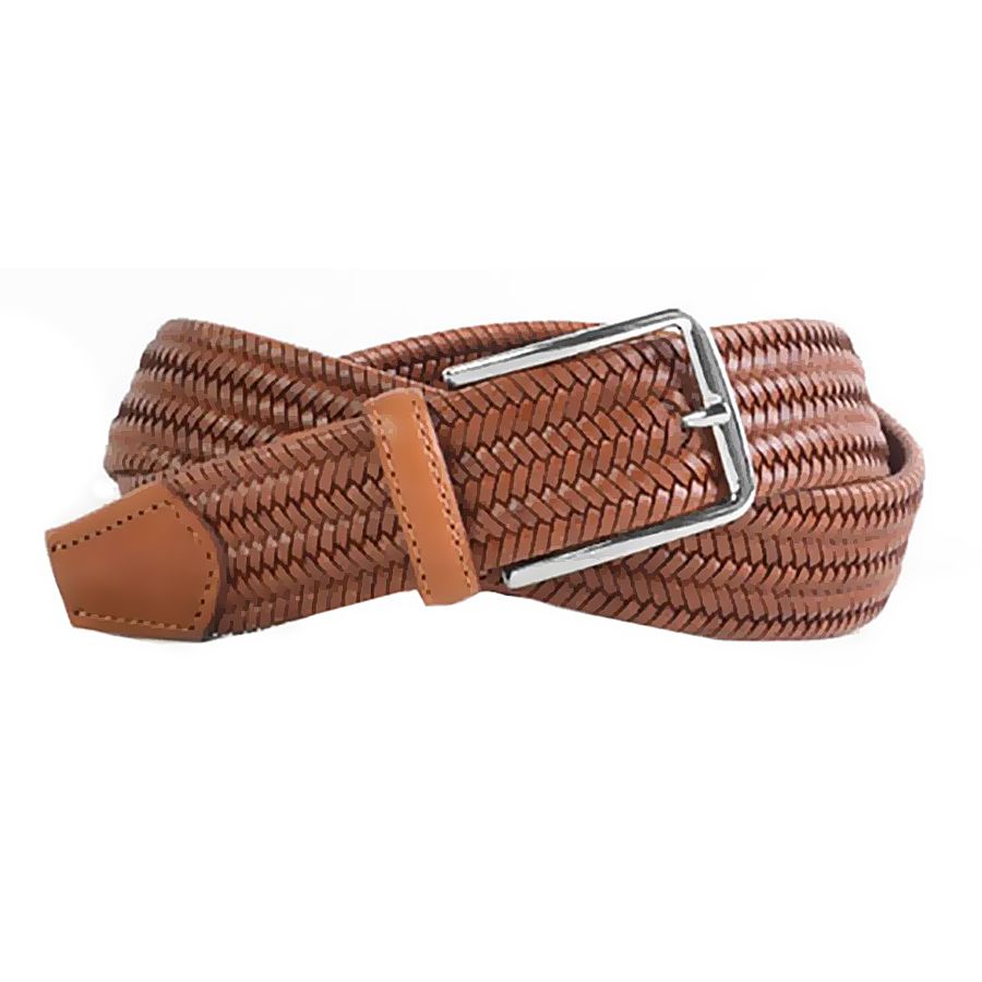 Saddle Tan Martin Dingman Men's Lexington Braided Leather Belt