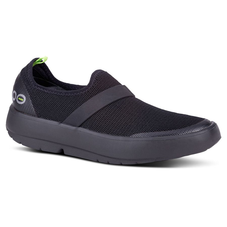 Black Oofos Women's Oomg Low Mesh Slip On Sneaker