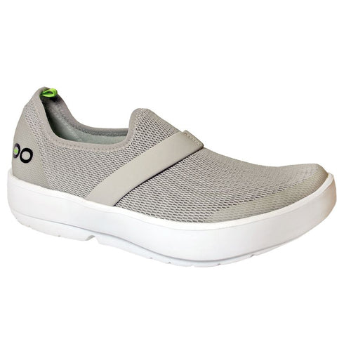 Grey With White Sole Oofos Women's Oomg Low Mesh Slip On Sneaker