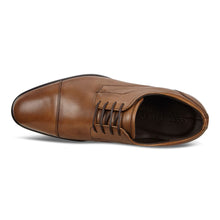Load image into Gallery viewer, Tan With Black Sole Ecco Men&#39;s Citytray Cap Toe Tie Leather Dress Casual Oxford Top View
