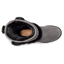 Load image into Gallery viewer, Grey With Black Sole And Trim UGG Women&#39;s Sunburst Tall Suede Boot Top View
