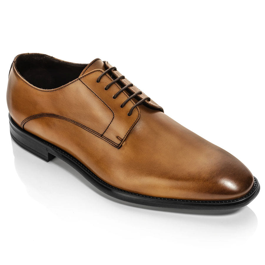 Tobacco Tan With Black Sole To Boot NY Men's Amedeo Casual Leather Oxford Profile View