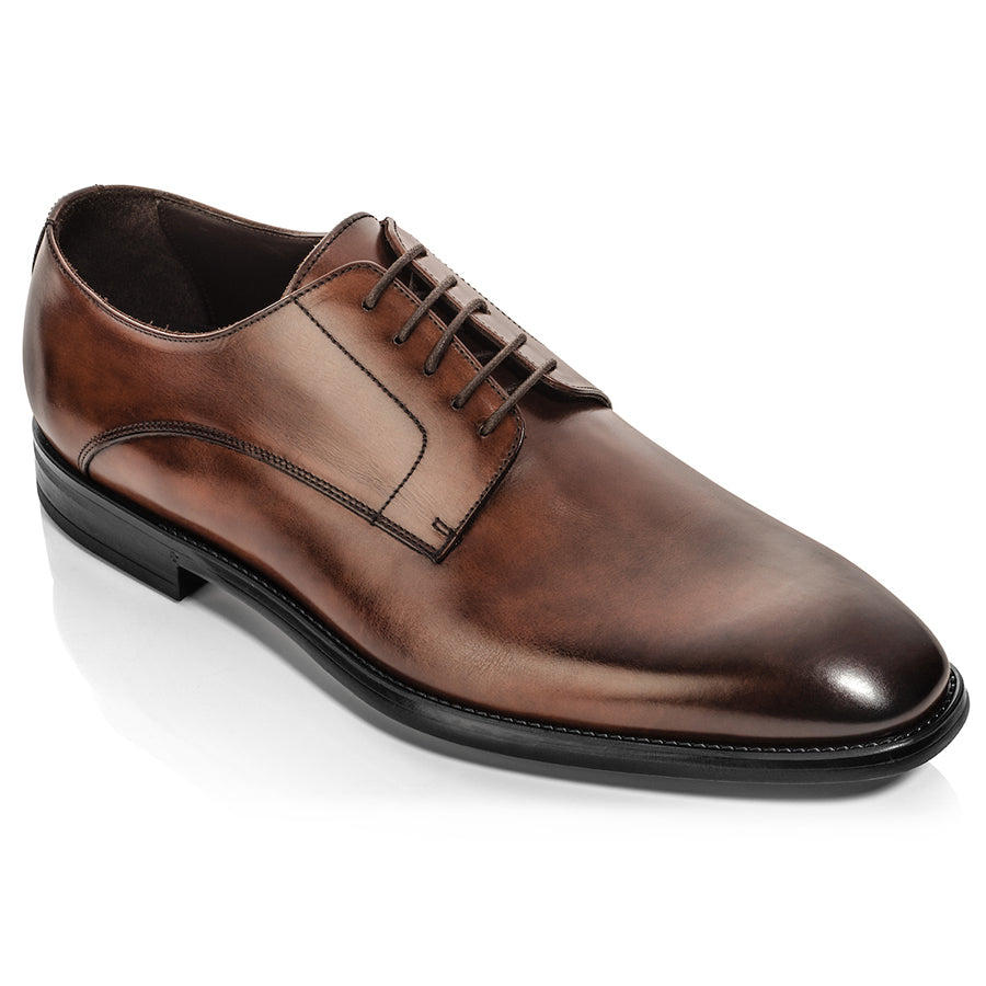 Crust Marrone Brown With Black Sole To Boot NY Men's Amedeo Casual Leather Oxford Profile View