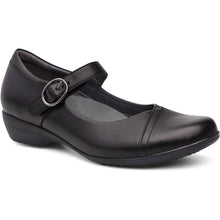 Load image into Gallery viewer, Black Dansko Women&#39;s Fawna Milled Leather Dress Casual Mary Jane Wide Width Profile View
