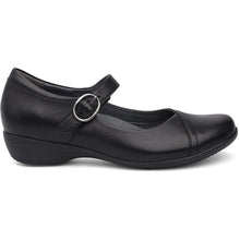 Load image into Gallery viewer, Black Dansko Women&#39;s Fawna Milled Leather Dress Casual Mary Jane Wide Width Side View
