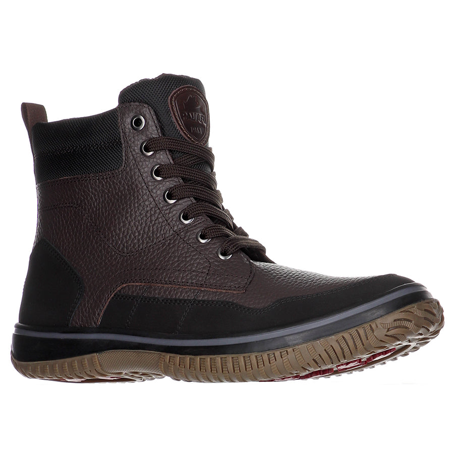Brown And Black With Tan Sole Pajar Men's Ganner Waterproof Leather Combat Boot Profile View
