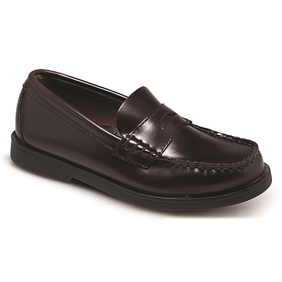 Burgundy Brown Sperry Topsider Boy's Colton Leather Dressy Loafer Sizes 12 to 13.5 And 1 to 2.5