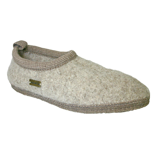 Off White With Grey Sole Haflinger Women's Freddie Wool Slippers