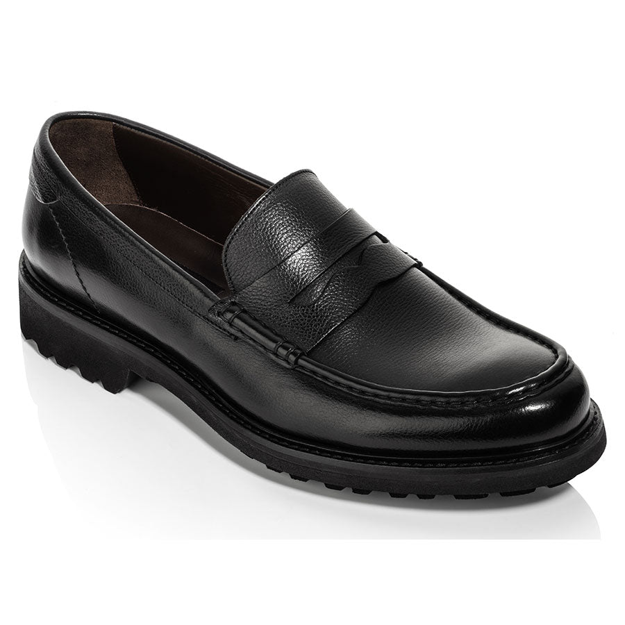 Black To Boot New York Men's O'Conner Leather Penny Loafer Profile View