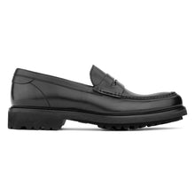 Load image into Gallery viewer, Black To Boot New York Men&#39;s O&#39;Conner Leather Penny Loafer Side View

