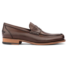 Load image into Gallery viewer, Bruciato Brown To Boot New York Men&#39;s Levanzo Leather Penny Loafer Side View
