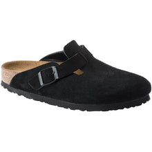 Load image into Gallery viewer, Black Birkenstock Men&#39;s Boston Suede Clog Profile View
