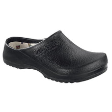 Load image into Gallery viewer, Black Birkenstock Women&#39;s Super Birki Polyurethane Clog Profile View
