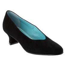Load image into Gallery viewer, Black Thierry Rabotin Women&#39;s Rose Suede Pump Profile View
