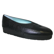 Load image into Gallery viewer, Black Thierry Rabotin Women&#39;s Grace Washed Leather Ballet Flat Profile View
