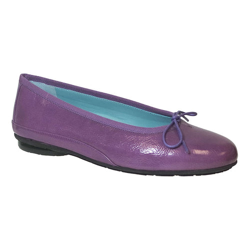 Purple With Black Sole Thierry Rabotin Women's Gem Patent Ballet Flat With Knot Detail