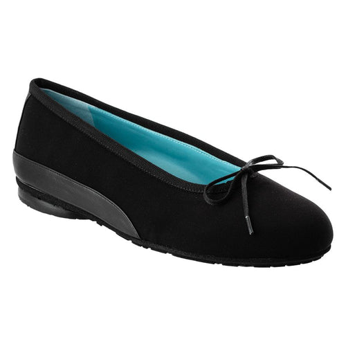 Black Thierry Rabotin Women's Gem Leather And Microfiber Ballet Flat With Knot Detail
