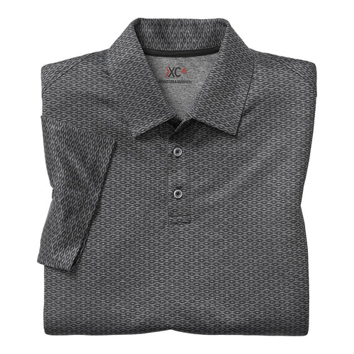 Grey With Black Johnston And Murphy Men's XC4 Printed Performance Polo Fabric