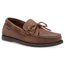 Load image into Gallery viewer, Bomber Brown With Black Sole Eastland Men&#39;s Leather Boat Shoe Profile View
