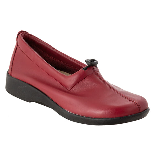 Burgundy Red With Black Sole Arcopedico Women's Queen 2 Leather Slip On Loafer
