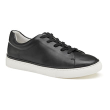 Load image into Gallery viewer, Black With White Sole Johnston And Murphy Women&#39;s Callie Lace Casual Sneaker Profile View
