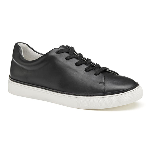 Black With White Sole Johnston And Murphy Women's Callie Lace Casual Sneaker Profile View