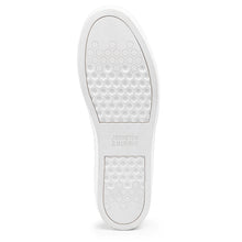 Load image into Gallery viewer, Black With White Sole Johnston And Murphy Women&#39;s Callie Lace Casual Sneaker Sole View
