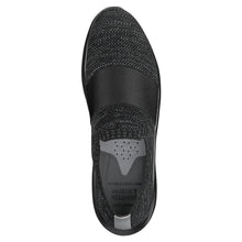 Load image into Gallery viewer, Black Johnston And Murphy Women&#39;s Active Slip On Knit With Elastic Band Athletic Sneaker Top View
