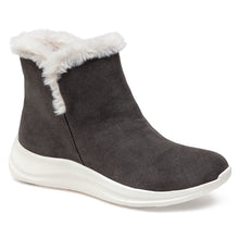 Load image into Gallery viewer, Greyish Brown With White Sole Johnston And Murphy Women&#39;s XC4 Mollie Shearling Slip On Bootie Profile View
