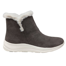 Load image into Gallery viewer, Greyish Brown With White Sole Johnston And Murphy Women&#39;s XC4 Mollie Shearling Slip On Bootie Side View
