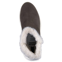 Load image into Gallery viewer, Greyish Brown With White Sole Johnston And Murphy Women&#39;s XC4 Mollie Shearling Slip On Bootie Top View
