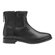 Load image into Gallery viewer, Black Johnston And Murphy Women&#39;s Darby Back Zip Western Bootie Leather Side View
