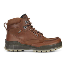 Load image into Gallery viewer, Bison Brown Ecco Men&#39;s Track 25 High GoreTex Waterproof Leather Rugged Lace Up Hiking Boot Side View
