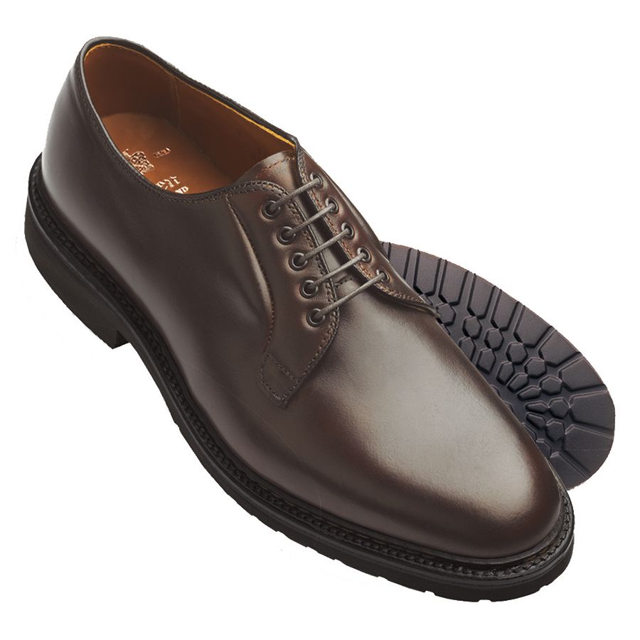 Tobacco Brown Alden Men's Plain Toe Blucher 9431S Oiled Chamois Leather Casual Oxford