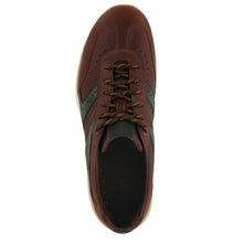 Load image into Gallery viewer, New Briar Brown With Green And Beige And Yellow SAS Men&#39;s Camino Leather Sneaker Top View
