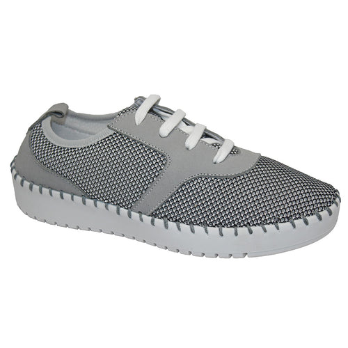 Grey Eric Michael Women's Abigail Fabric And Leather Casual Sneaker