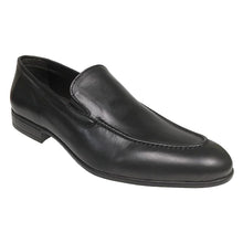 Load image into Gallery viewer, Black GBrown Men&#39;s Ashton Leather Dress Casual Loafer Profile View
