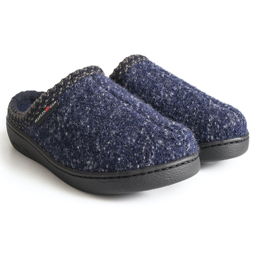 Blue With Black Sole Halfinger Men's AT511001 Wool Slippers