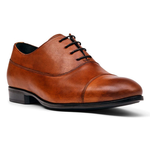 Tan With Black Sole GBrown Men's Bailey Cap Toe Leather Dress Oxford