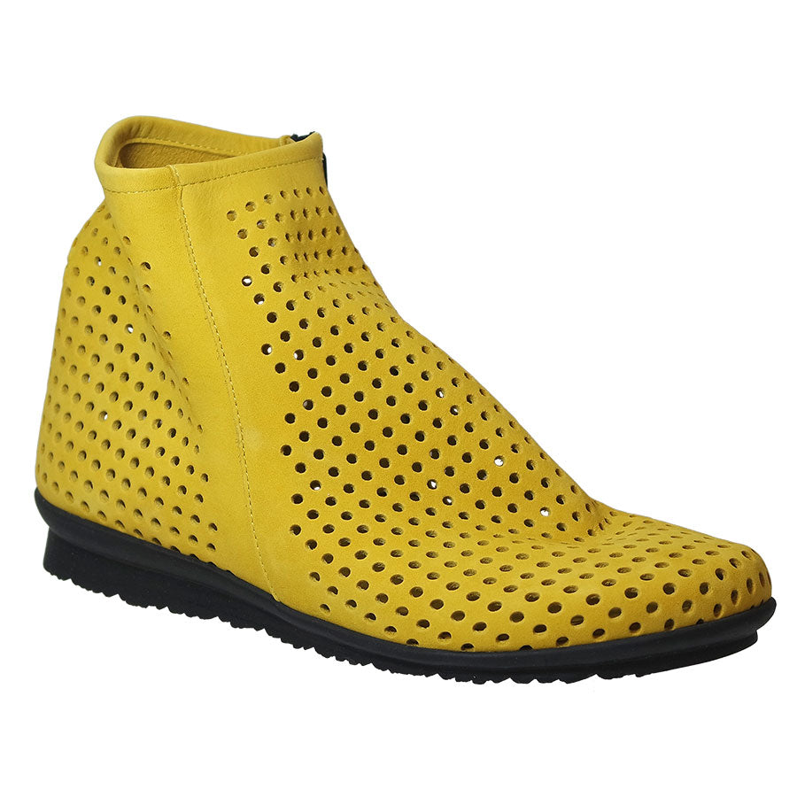 Zenith Yellow With Black Sole Arche Women's Barroo Perforated Nubuck Ankle Bootie