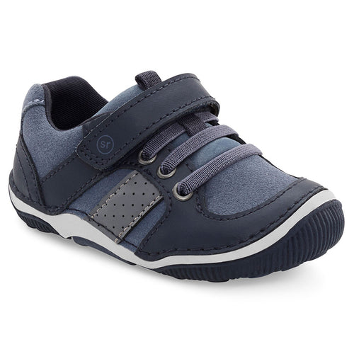 Blue With White Stride Rite Infant's Wes Leather Sneaker Sizes 5.5 to 8 Medium And Wide Width